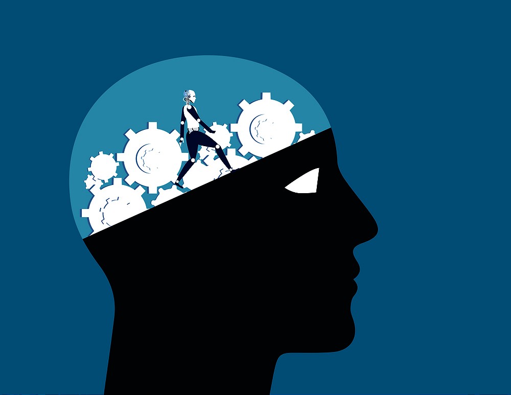 Make and Repair. Technology Make or repairing brain. Concept automation illustration.