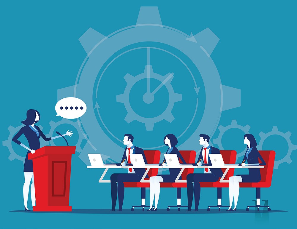 Business corporate meeting. Concept business vector illustration. Flat cartoon character style design.